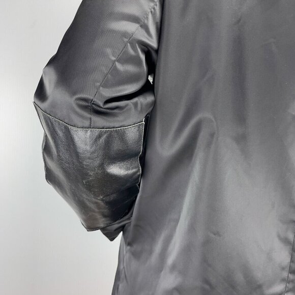 RUDSAK Trench Water Resistant Leather Detailling Long Black sz M‎ - Picture 7 of 9